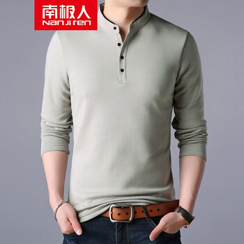 南極人（Nanjiren） 長(zhǎng)袖 男士T恤 8165卡其 