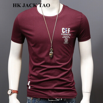 hk jack tao 短袖 男士T恤 棗紅色-706 