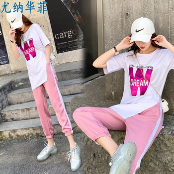 尤納華菲 亮片 短袖 T恤 女 圓領(lǐng)
