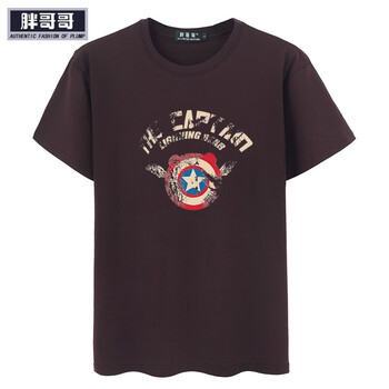 胖哥哥 短袖 男士T恤 絳紫色【天使美國(guó)隊(duì)長(zhǎng)】 