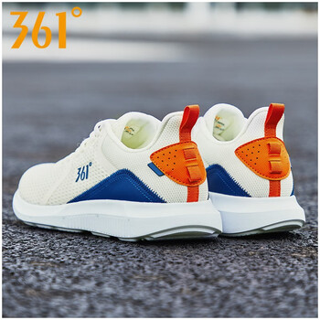 361度跑步鞋羽毛白/純橙色 42