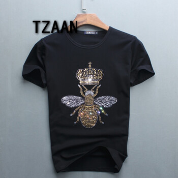 TZAAN 短袖 男士T恤 黑色 -小蜜蜂 