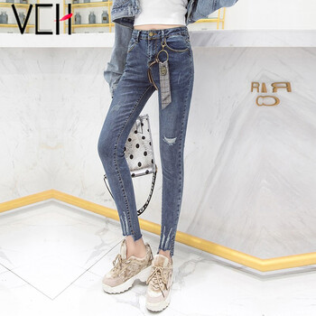 VCH 高腰 鉛筆褲/小腳褲 女 長褲 牛仔褲