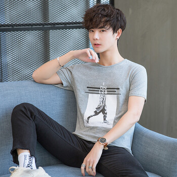 悍馬軍刀（HANMAJUNDAO） 短袖 男士T恤 灰色（8802款） 