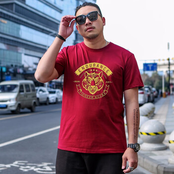 K L B ZHE 短袖 男士T恤 金虎頭酒紅 加大