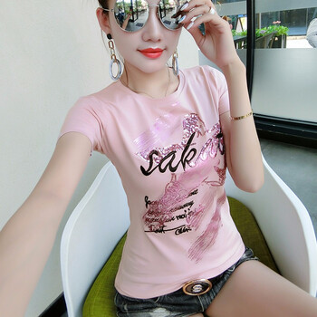 印花短袖，微胖妹子的好幫手