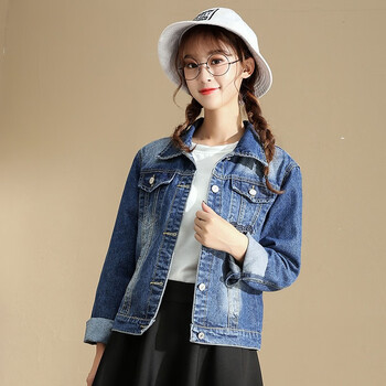 楓泠（PHENGLOO） 翻領(lǐng) 長(cháng)袖 女 短外套 不對稱(chēng)，花邊，印花