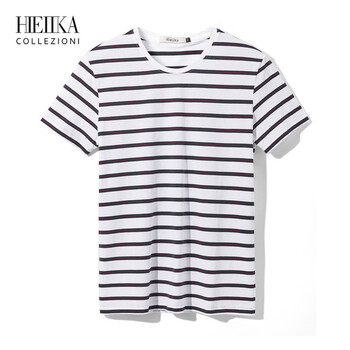 海一家（Hieiika） 短袖 男士T恤 漂白條紋K4 