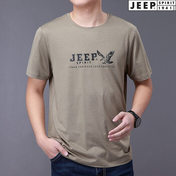 Jeep 短袖 男士T恤 杏色 