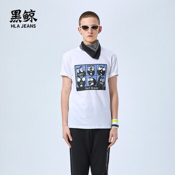 黑鯨（HLAJEANS） 短袖 男士T恤 漂白27 