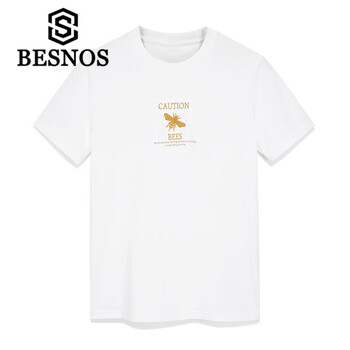 俾斯諾斯（BESNOS） 短袖 男士T恤 白色 