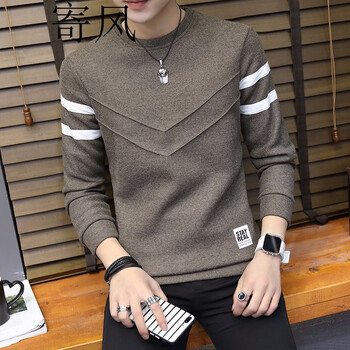 寄風(fēng) 長(cháng)袖 男士T恤 雙V款卡其色 