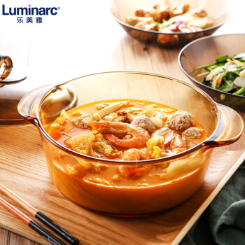 乐美雅（Luminarc）琥珀锅 透明玻璃锅 法国进口 炖蒸煲煮焖锅具 2L L7537