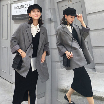 燈芯絨西裝外套女