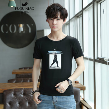 富貴鳥(niǎo)（FUGUINIAO） 短袖 男士T恤 DT75黑色 
