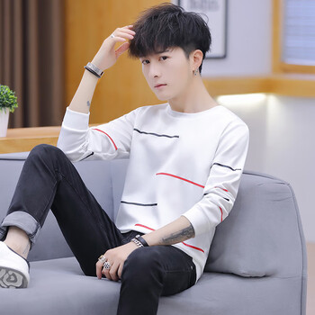 魯賓克 長袖 男士T恤 308A-W715白色 XL，L，M，XXL，XXXL