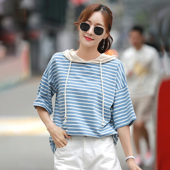 女裝莫代爾棉t恤條紋