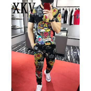 XKV 短袖 男士T恤 黑色皇冠 