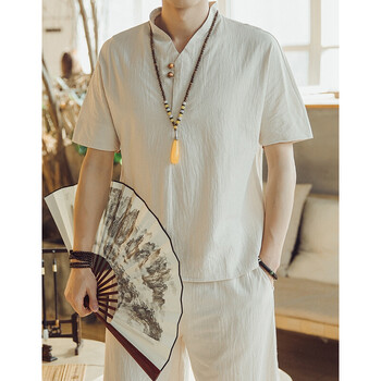 覺(jué)馳 短袖 男士T恤 杏色 