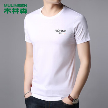 木林森（MULINSEN） 短袖 男士T恤 白色圓領(lǐng) 