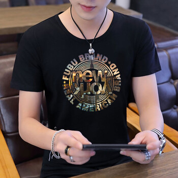 古萊登（GODLIKE） 短袖 男士T恤 圓形字母黑 