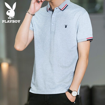 花花公子（PLAYBOY） 短袖 男士T恤 MT-1811灰色 