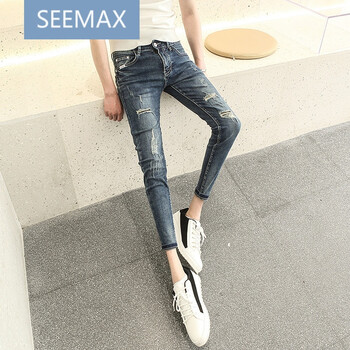 SEEMAX 修身褲 青春休閑 男士牛仔褲