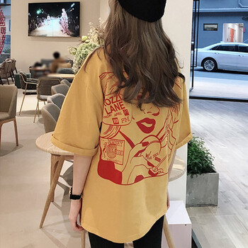 白瑪措（BMACUO） 開衩，印花 短袖 T恤 女 圓領(lǐng)