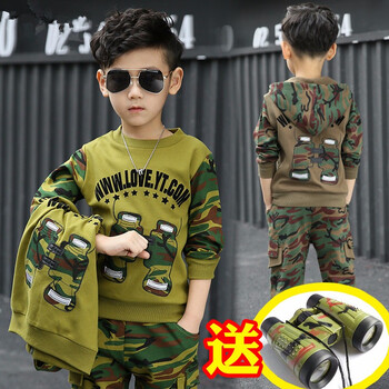 男童冬裝軍綠