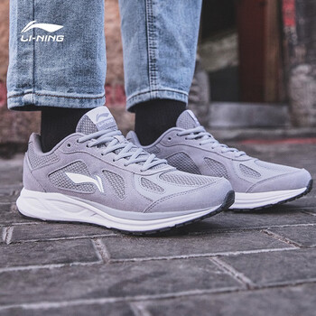 李寧（LI-NING）跑步鞋凝雪灰/巖石灰/標(biāo)準(zhǔn)白 