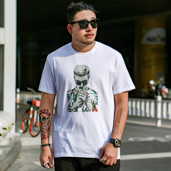 傲信鳥 短袖 男士T恤 眼睛男白色 XL，4XL，5XL，L，XXXL，XXL，M