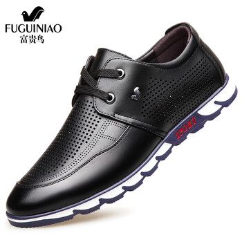 富貴鳥(niǎo)（FUGUINIAO）男士沖孔-黑色 39