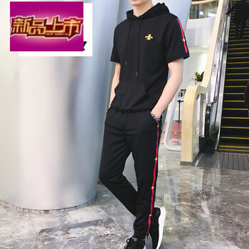 天狼旗（TIANLANGQI） 短袖 男士T恤 (TZ50)1號色(短袖+長分褲) 