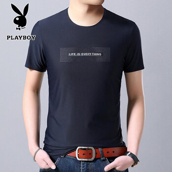 花花公子（PLAYBOY） 短袖 男士T恤 1584DXTX512上青色 