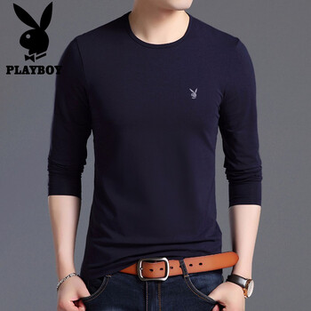 花花公子（PLAYBOY） 短袖 男士T恤 2441HH1501深藍(lán) 