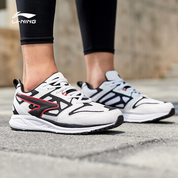 李寧（LI-NING）跑步鞋標(biāo)準(zhǔn)白/標(biāo)準(zhǔn)黑/公牛紅 