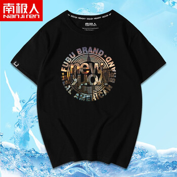 南極人（Nanjiren） 短袖 男士T恤 (純棉)黑色/時(shí)尚紐約 