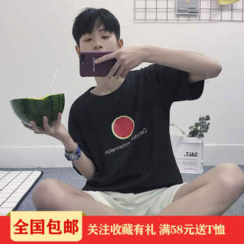 木子勝（MUZISHENG） 短袖 男士T恤 2049  西瓜黑色 