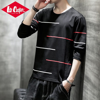 Lee Cooper 長(cháng)袖 男士T恤 T7875黑色 