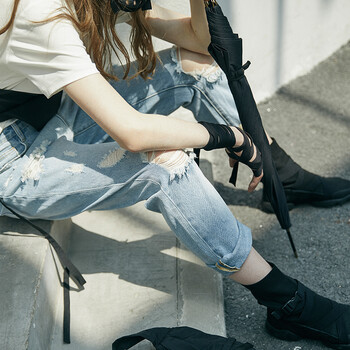 日著（rizhuo） 高腰 直筒褲 女 長褲 牛仔褲