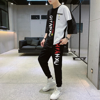 未來傳奇（WEILAICHUANQI） 五分袖 男士T恤 黑色 