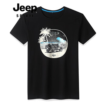 Jeep 短袖 男士T恤 WC-J1132-黑色 