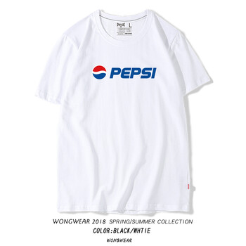 浪速 短袖 男士T恤 白色（pepsi） 