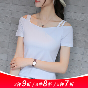 意跡（YIJI） 深V款，不對稱，露肩，露背 短袖 T恤 女 V領(lǐng)