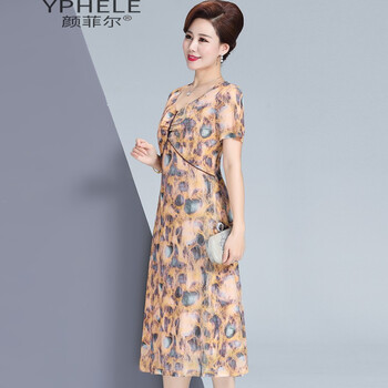 顏菲爾（YPHELE） 花色 深V款，褶皺，印花 連衣裙