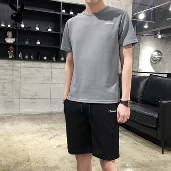 花花公子（PLAYBOY） 短袖 男士T恤 T310/灰色 