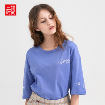 寬松印花長(zhǎng)袖，微胖妹子的福音