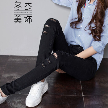 俏皮破洞牛仔褲，微胖女生的福音