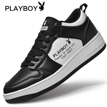 花花公子（PLAYBOY）男士黑色（低幫款） 41