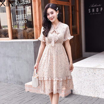 熙尼（XINI） 圓點(diǎn) 波點(diǎn) 連衣裙